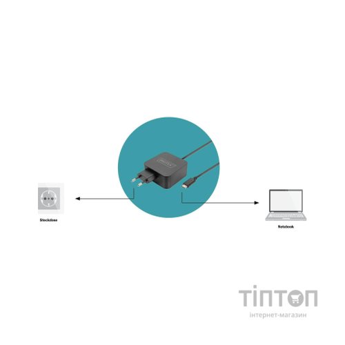 Блок живлення до ноутбуку Digitus 65W USB-C (DA-10071)
