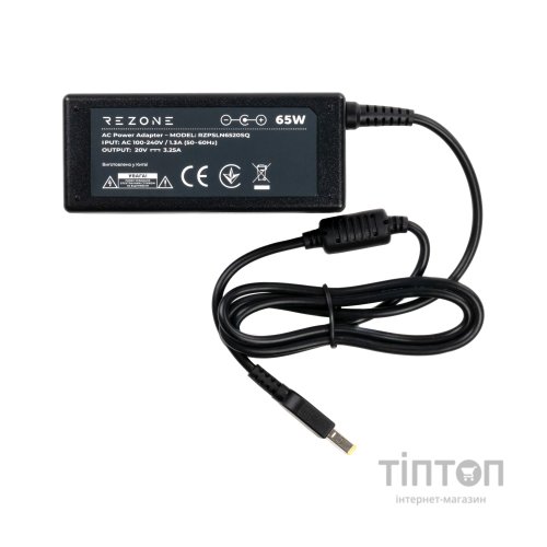 Блок живлення до ноутбуку Rezone Lenovo 65W 20V 3.25А square with pin (RZPSLN6520SQ)