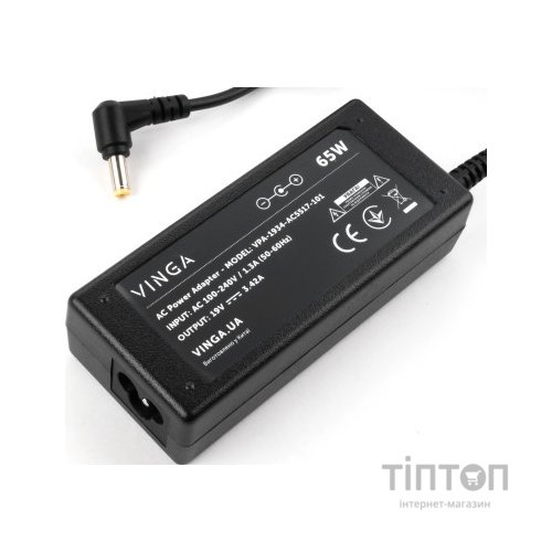 Блок живлення до ноутбуку Vinga ACER 65W 19V 3.42A 5.5*1.7 (VPA-1934-AC5517-101)