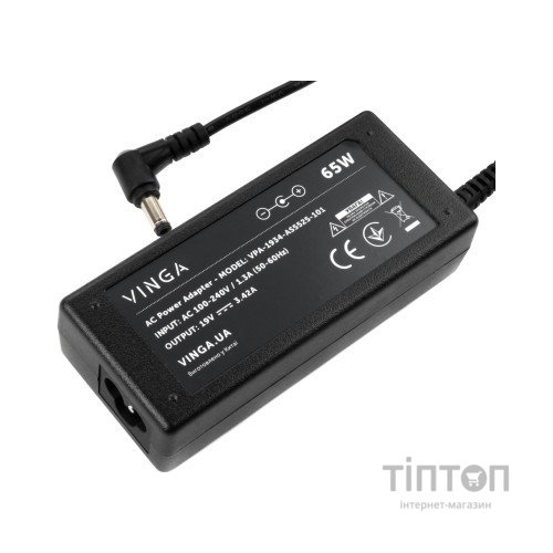 Блок живлення до ноутбуку Vinga ASUS 65W 19V 3,42A 5.5*2.5 (VPA-1934-AS5525-101)