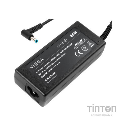 Блок живлення до ноутбуку Vinga HP 65W 18.5V 3.5А 4.5*3.0 (VPA-1835-HP4530-101)