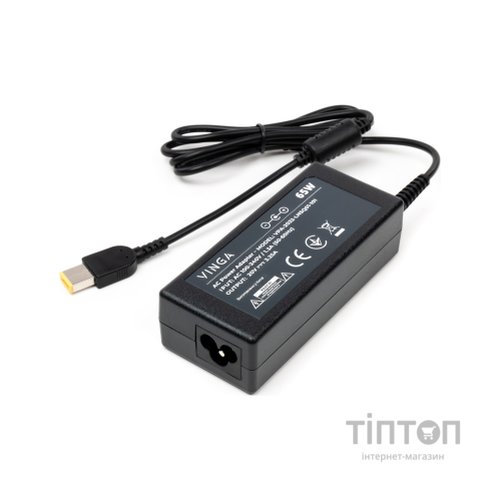 Блок живлення до ноутбуку Vinga Lenovo 65W 20V 3.25А square with pin (VPA-2032-LNSQ01-101)
