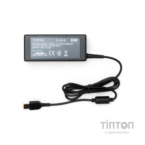 Блок живлення до ноутбуку Vinga Lenovo 65W 20V 3.25А square with pin (VPA-2032-LNSQ01-101)