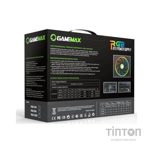 Блок живлення Gamemax 1050W 80 Gold ARGB (RGB-1050 PRO)
