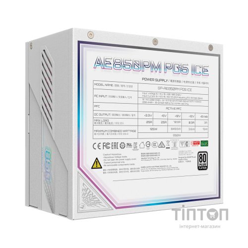 Блок живлення GIGABYTE 850W (GP-AE850PM PG5 ICE)