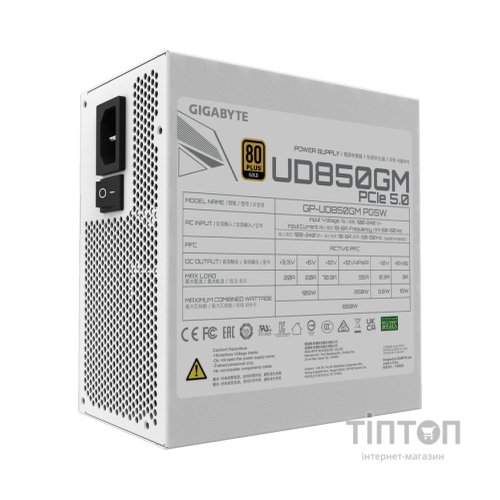 Блок живлення GIGABYTE 850W (UD850GM PG5W)