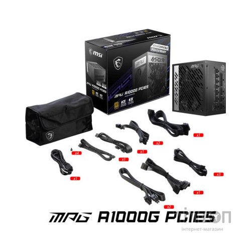 Блок живлення MSI 1000W (MPG A1000G PCIE5)