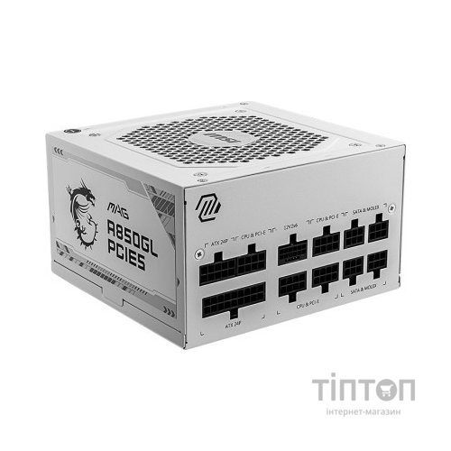 Блок живлення MSI 850W (MAG A850GL PCIE5 WHITE)