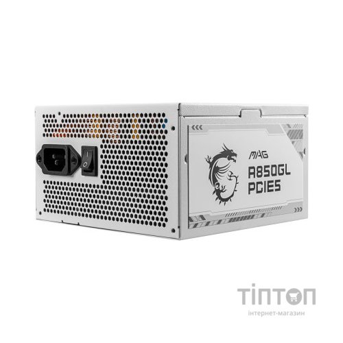 Блок живлення MSI 850W (MAG A850GL PCIE5 WHITE)