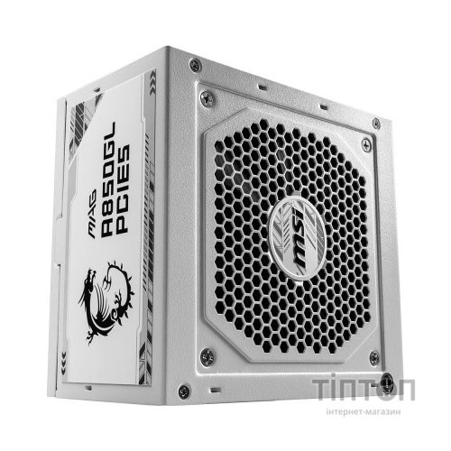 Блок живлення MSI 850W (MAG A850GL PCIE5 WHITE)