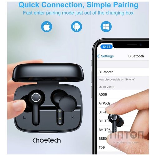 Bluetooth-гарнітура Choetech BH-T06 TWS bluetooth