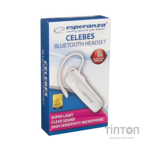 Bluetooth-гарнітура Esperanza Celebes White (EH184W)