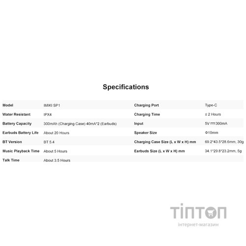 Bluetooth-гарнітура iMiki SP1 Black