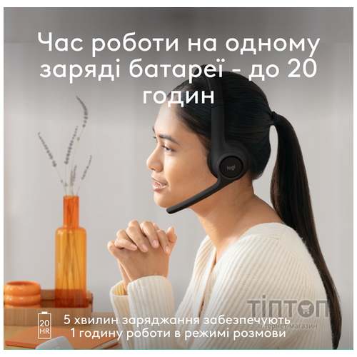 Bluetooth-гарнітура Logitech Zone 300 Wireless Black (981-001407)