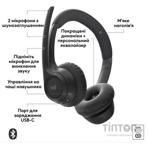 Навушники Logitech Zone 305 for Business Bluetooth Black (981-001458)
