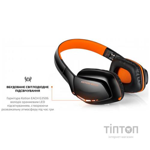 Bluetooth-гарнитура Kotion EACH B3506 Black/Orange (ktb3506bt)