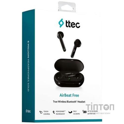 Bluetooth-гарнитура Ttec AirBeat Free True Wireless Headsets Black (2KM133S)