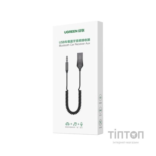 Bluetooth трансмітер Ugreen Bluetooth 5.0 Aux with mic CM309 UGREEN Black (70601)