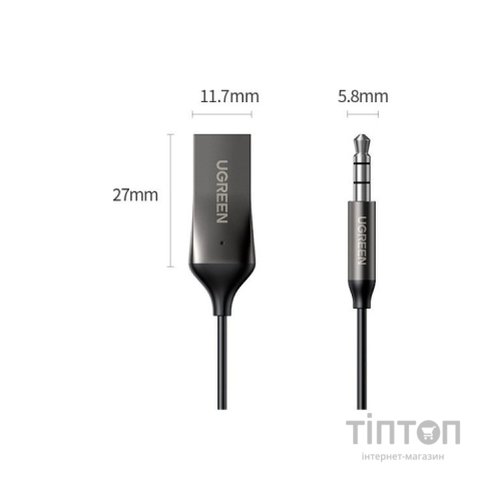 Bluetooth трансмітер Ugreen Bluetooth 5.0 Aux with mic CM309 UGREEN Black (70601)