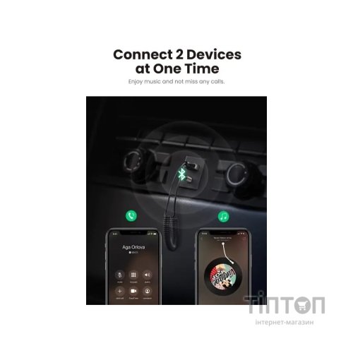 Bluetooth трансмітер Ugreen Bluetooth 5.0 Aux with mic CM309 UGREEN Black (70601)