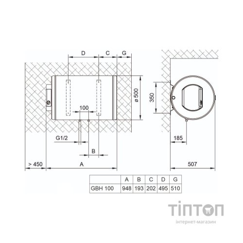 Бойлер TIKI GBH 100 ComfortH100V9 (700180)