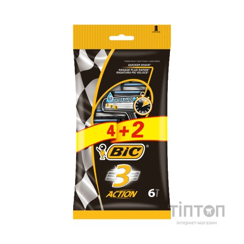 Бритва Bic 3 Action 4+2 шт. (3086123399327)