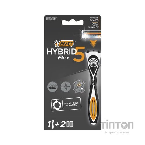 Бритва Bic Flex 5 Hybrid з 2 змінними картриджами (3086123644922)