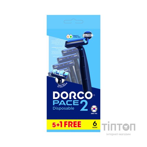 Бритва Dorco Pace 2 Plus для чоловіків 2 леза 6 шт. (8801038592145)