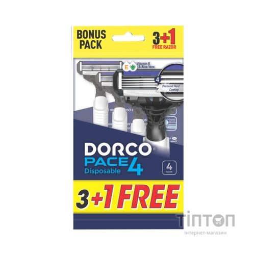 Бритва Dorco Pace 4 для чоловіків 4 леза 4 шт. (8801038598239/8801038591261)