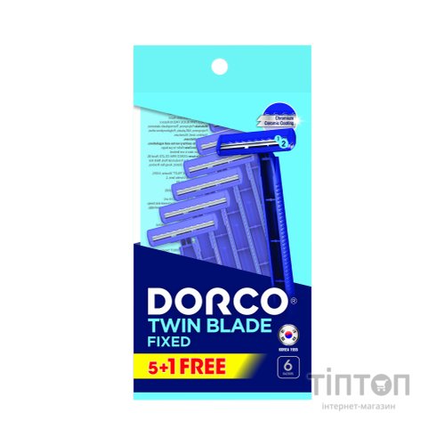 Бритва Dorco Twin Blade Fixed для чоловіків 2 леза 6 шт. (8801038588513)