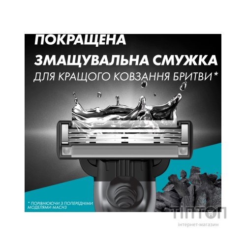 Бритва Gillette Mach3 Charcoal Деревне вугілля З 2 змінними картриджами (8700216074308)