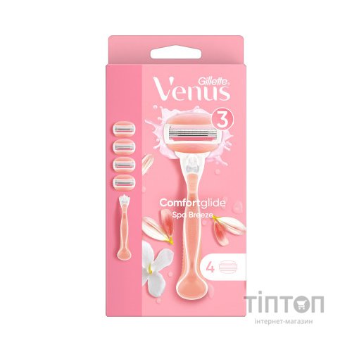 Бритва Gillette Venus Comfortglide Spa Breeze з 4 змінними картриджами (7702018469727)
