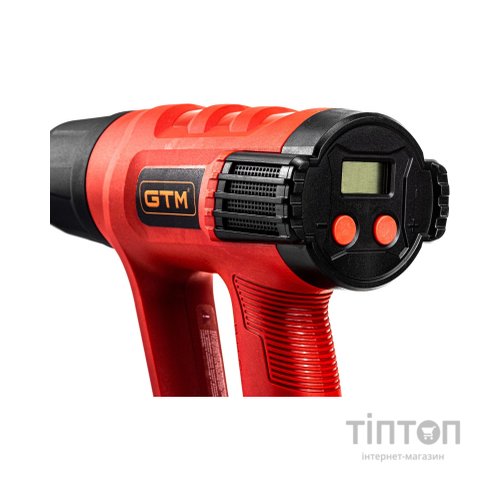 Будівельний фен GTM HG2000EM, 2000Вт, 80-600С, 300/500л/хв, LCD-дисплей (HG2000EM)