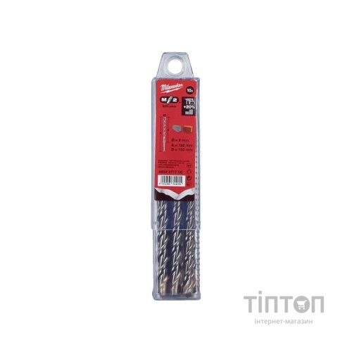 Бур Milwaukee SDS-PLUS M2, 8,0х160х100мм, 10шт (4932371706)