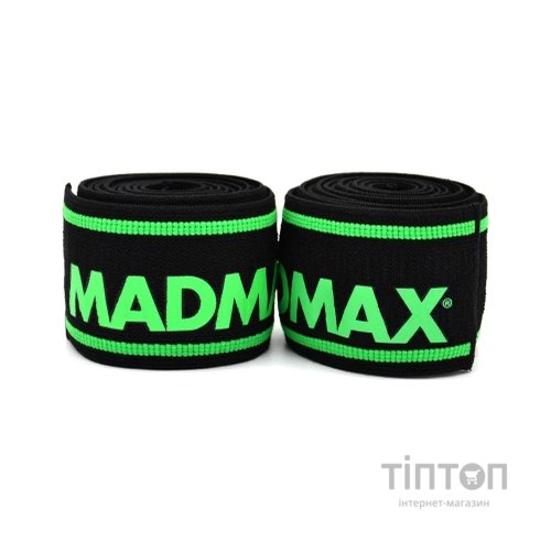 Бинт для спорту MadMax MFA-299 для колін Non slide slip knee wraps 2.0m Black/Green (MFA-299-U)