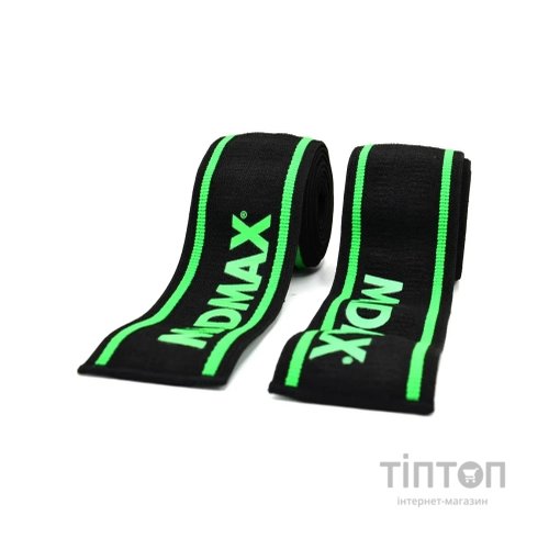 Бинт для спорту MadMax MFA-299 для колін Non slide slip knee wraps 2.0m Black/Green (MFA-299-U)