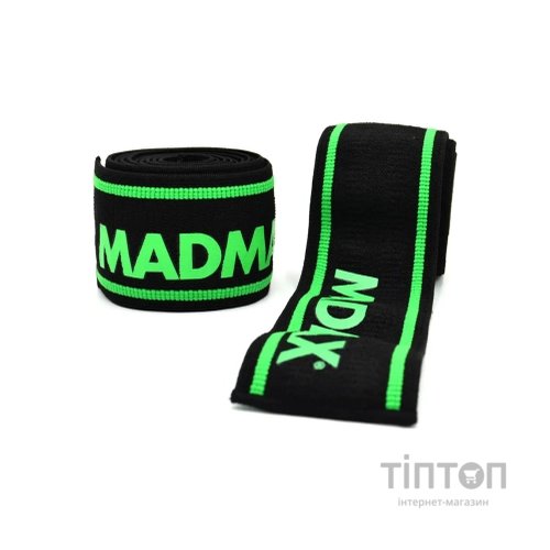 Бинт для спорту MadMax MFA-299 для колін Non slide slip knee wraps 2.0m Black/Green (MFA-299-U)