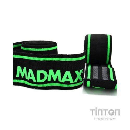 Бинт для спорту MadMax MFA-299 для колін Non slide slip knee wraps 2.0m Black/Green (MFA-299-U)