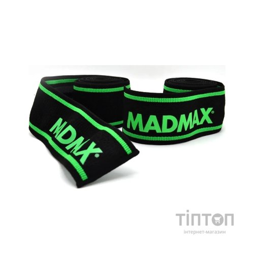 Бинт для спорту MadMax MFA-299 для колін Non slide slip knee wraps 2.0m Black/Green (MFA-299-U)