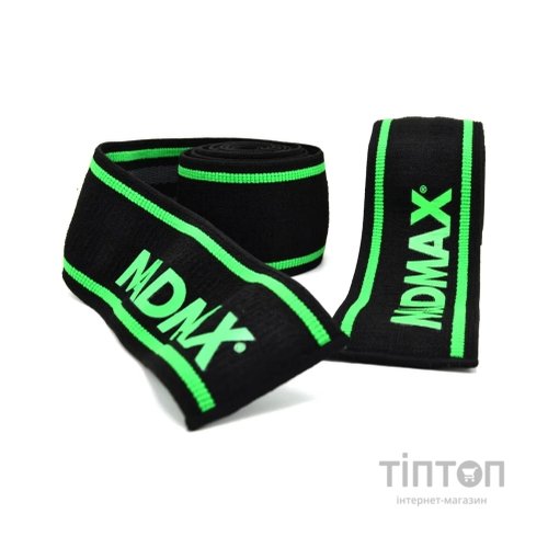 Бинт для спорту MadMax MFA-299 для колін Non slide slip knee wraps 2.0m Black/Green (MFA-299-U)