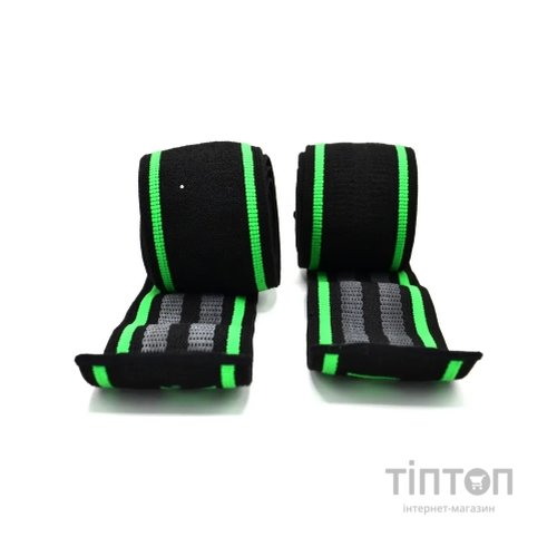 Бинт для спорту MadMax MFA-299 для колін Non slide slip knee wraps 2.0m Black/Green (MFA-299-U)