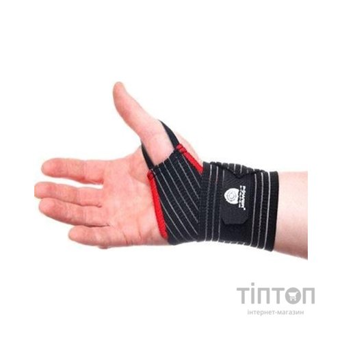 Бинт для спорту Power System PS-6000 Elastic Wrist Support Black/Red (PS-6000_Black)