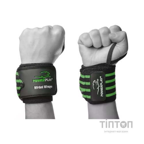 Бинт для спорту PowerPlay 3081 Чорно-Зелений (PP_3081_Black/Green)