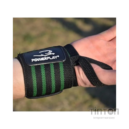 Бинт для спорту PowerPlay 3081 Чорно-Зелений (PP_3081_Black/Green)