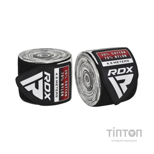 Бинт для спорту RDX для боксу WX Professional Boxing Hand Wraps Camo Grey (4.5м.) (HWX-RC+)