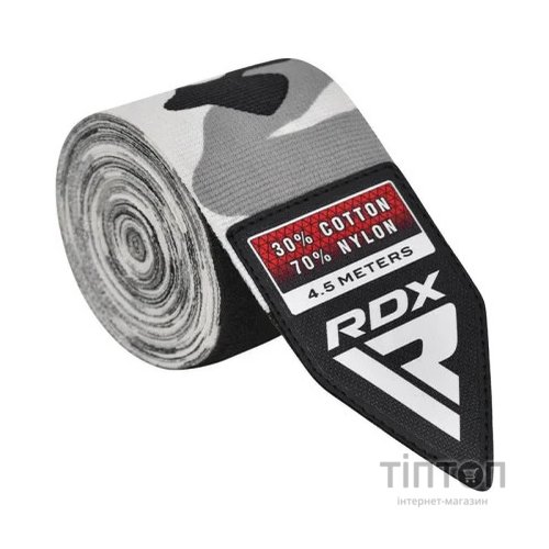 Бинт для спорту RDX для боксу WX Professional Boxing Hand Wraps Camo Grey (4.5м.) (HWX-RC+)