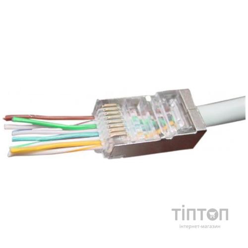 Конектор RJ45 cat.5e FTP 8P8C * 10 (наскрізні отв., позолоч. конт.) Cablexpert (LC-PTF-01/10)
