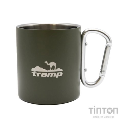 Чашка туристична Tramp 350 мл з карабіном Olive (UTRC-122-olive)