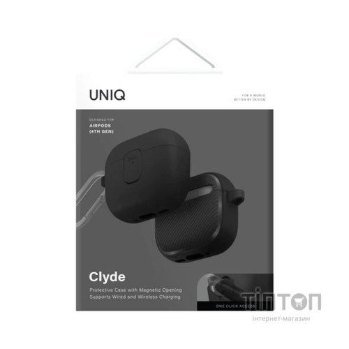Чохол для навушників Uniq Clyde для AirPods 4 Lock Case Black (8886463693193)