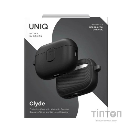 Чохол для навушників Uniq Clyde для AirPods Pro 3 gen Black/Grey (8886463696965)